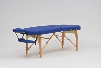 Стол массажный переносной с деревянной рамой JF-Tapered (синий)
