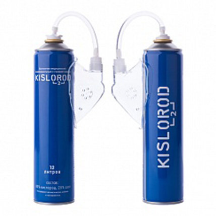 Набор кислородных баллончиков KISLOROD K12L (3 шт по 12л с маской) (2 шт K12L + 1 шт K12L-M)