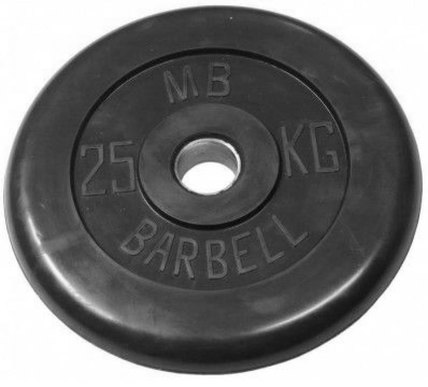 Диск обрезиненный MB Barbell Plt 25 кг 26 мм (MB-PltB26-25)