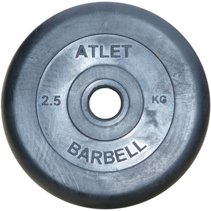 Диск обрезиненный чёрного цвета 31 мм Atlet MB-AtletB31-2,5