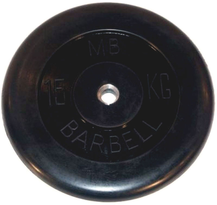 Диск обрезиненный MB Barbell Plt 15 кг 26 мм (MB-PltB26-15)