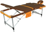 Стол массажный складной (переносной) алюминиевый JFAL01A 3-секционный коричневый/оранжевый